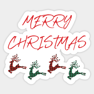 Merry Christmas Reindeer Sticker